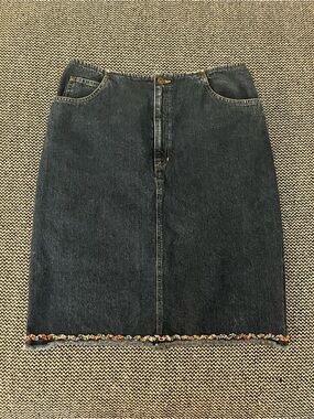 Liz Claiborne Denim Skirt with Bead Trim